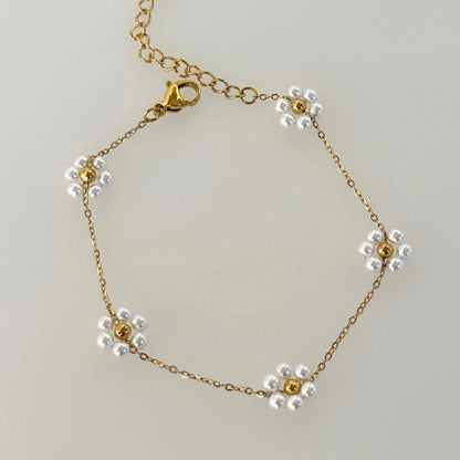 Perlenblumen-Halskette Armband