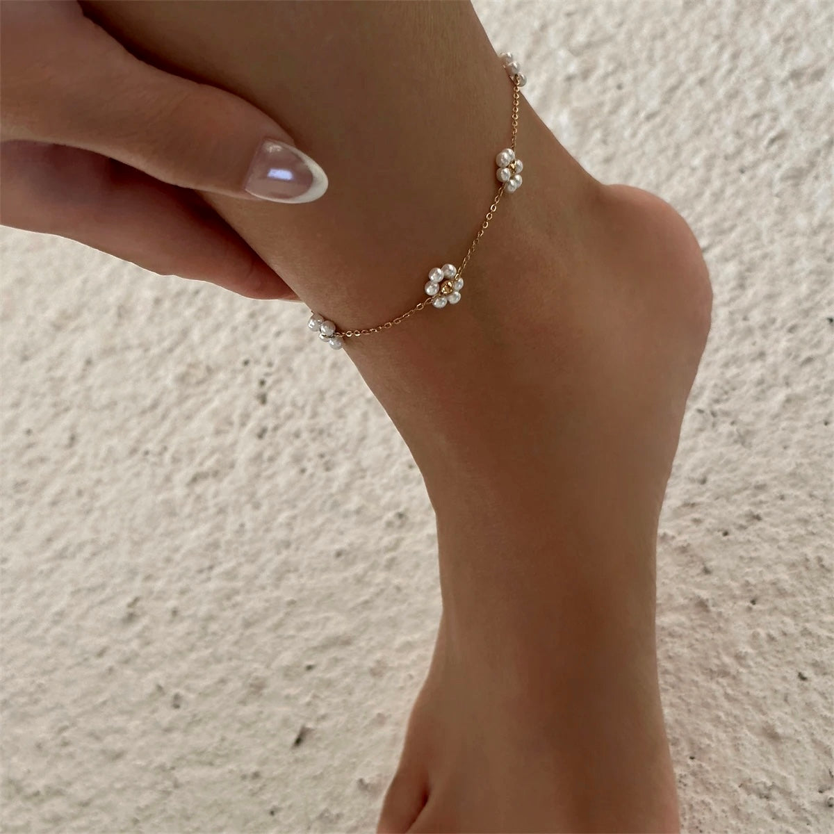 Perlenblumen-Halskette Armband
