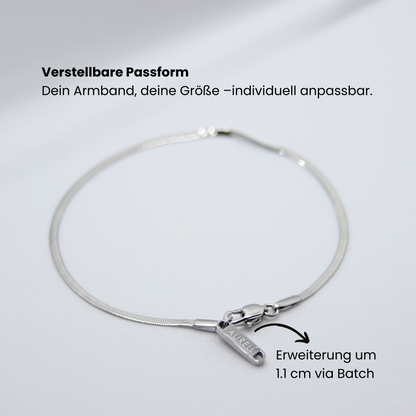 Edelstahl Armband, geflochten mit AURELL Logo auf weißem Hintergrund